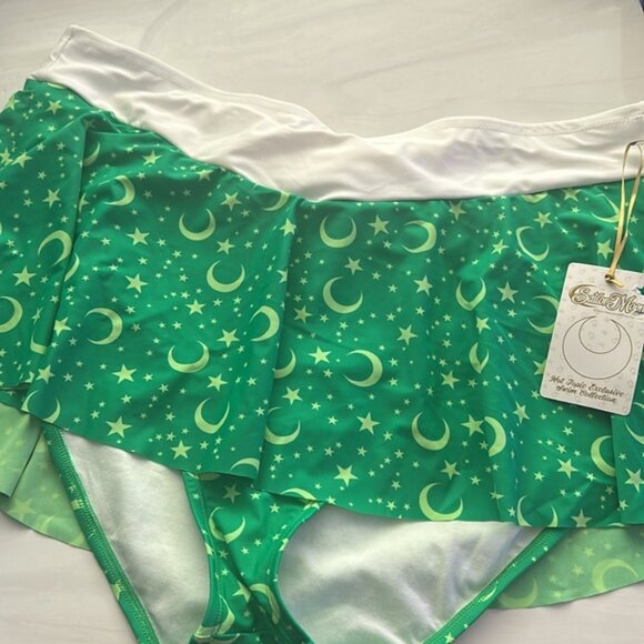 NWT Hot Topic Green Sailor Moon Jupiter Cosplay Skirted Swim Bottoms Size 3X - Picture 5 of 10